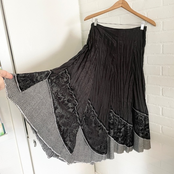 Vintage 90s Y2K Midi Skirt Artsy Whimsigoth Iridescent Dark fairy Lace Sz S - Picture 14 of 14